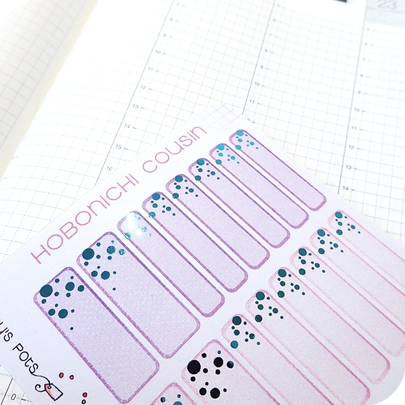 Foiled planner stickers for Hobonichi Cousin