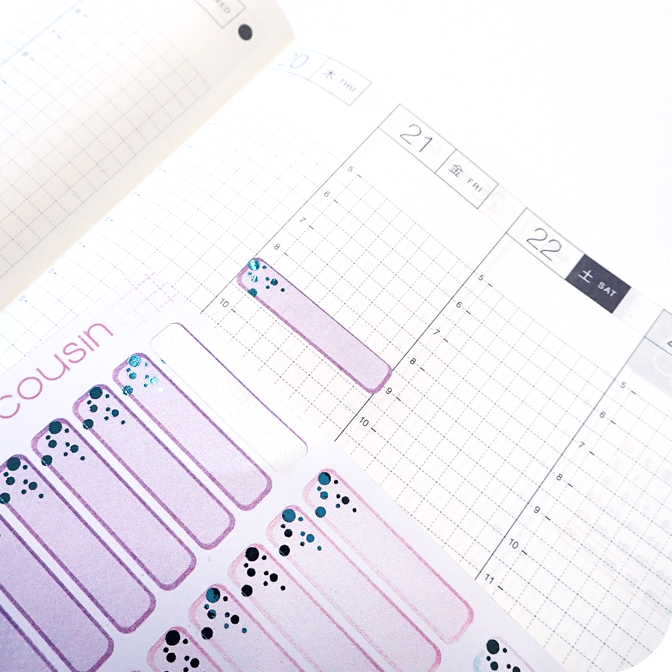 Foiled planner stickers for Hobonichi Cousin