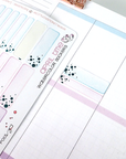 Watercolor planner stickers including 1,5'' wide miniboxes