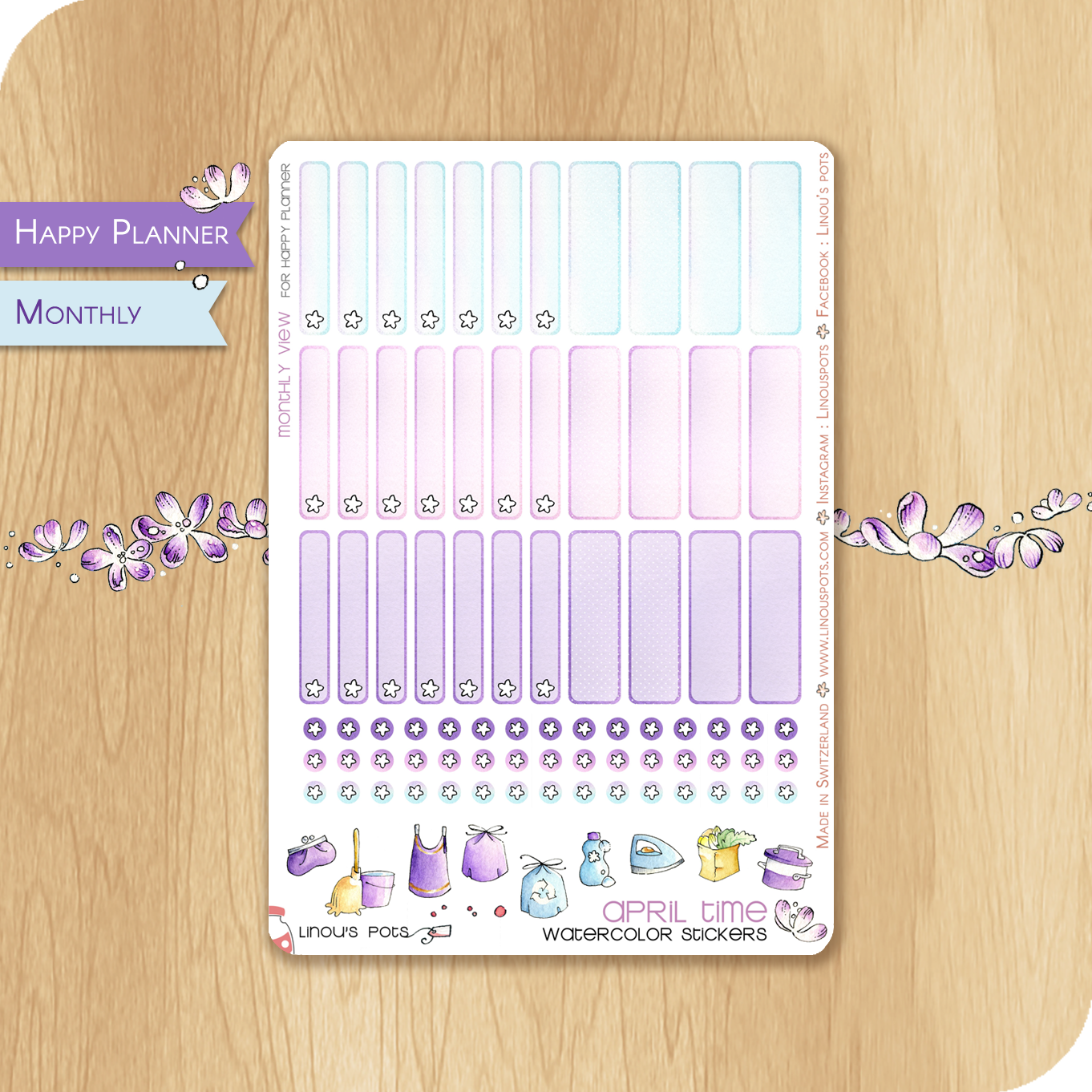 watercolor monthly boxes