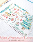 Foiled watercolor planner Stickers for Christmas