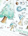 Foiled watercolor planner stickers for Christmas