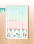 Monthly watercolor planner stickers in Christmas colors