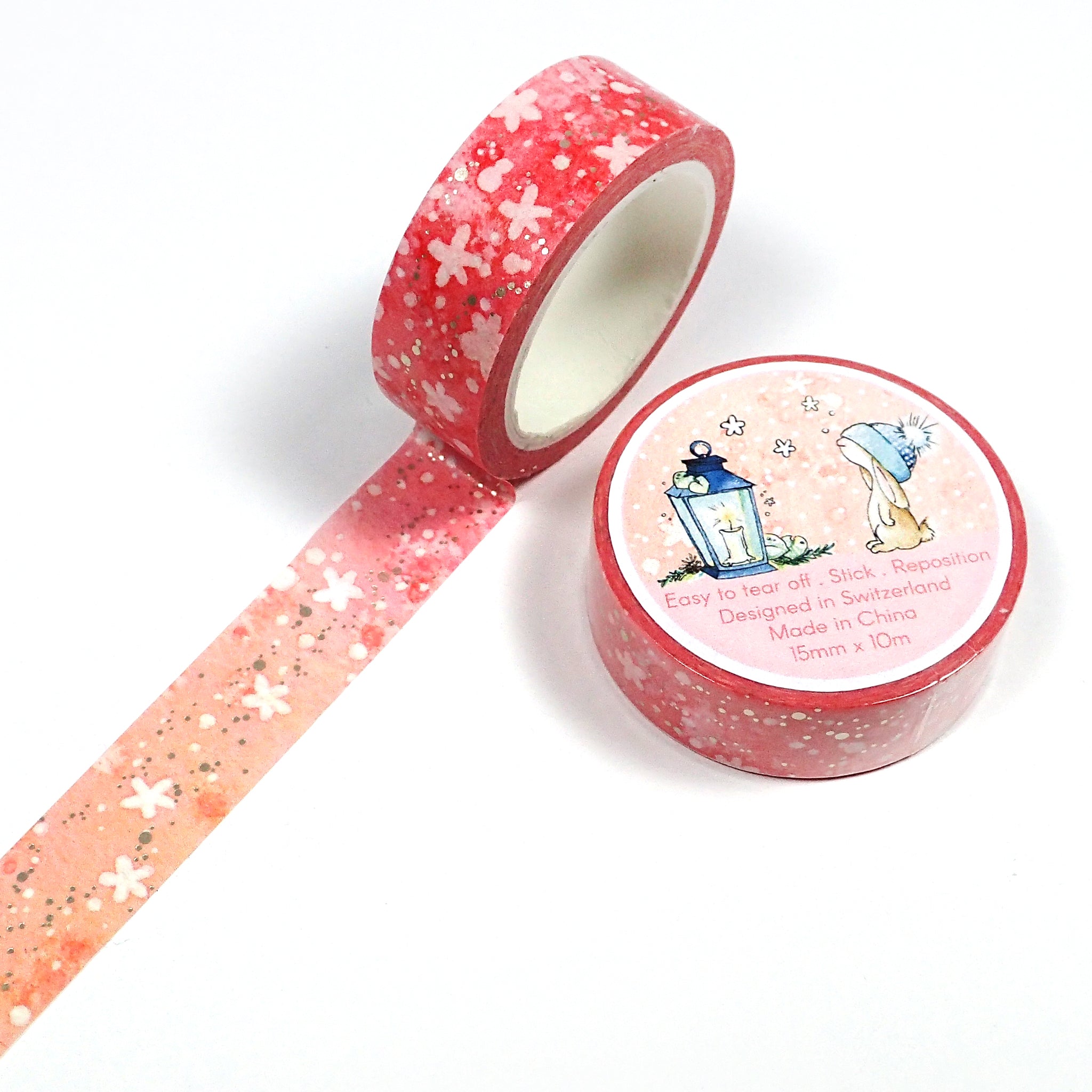 Foiled Watercolor washi tape for Christmas and Winter