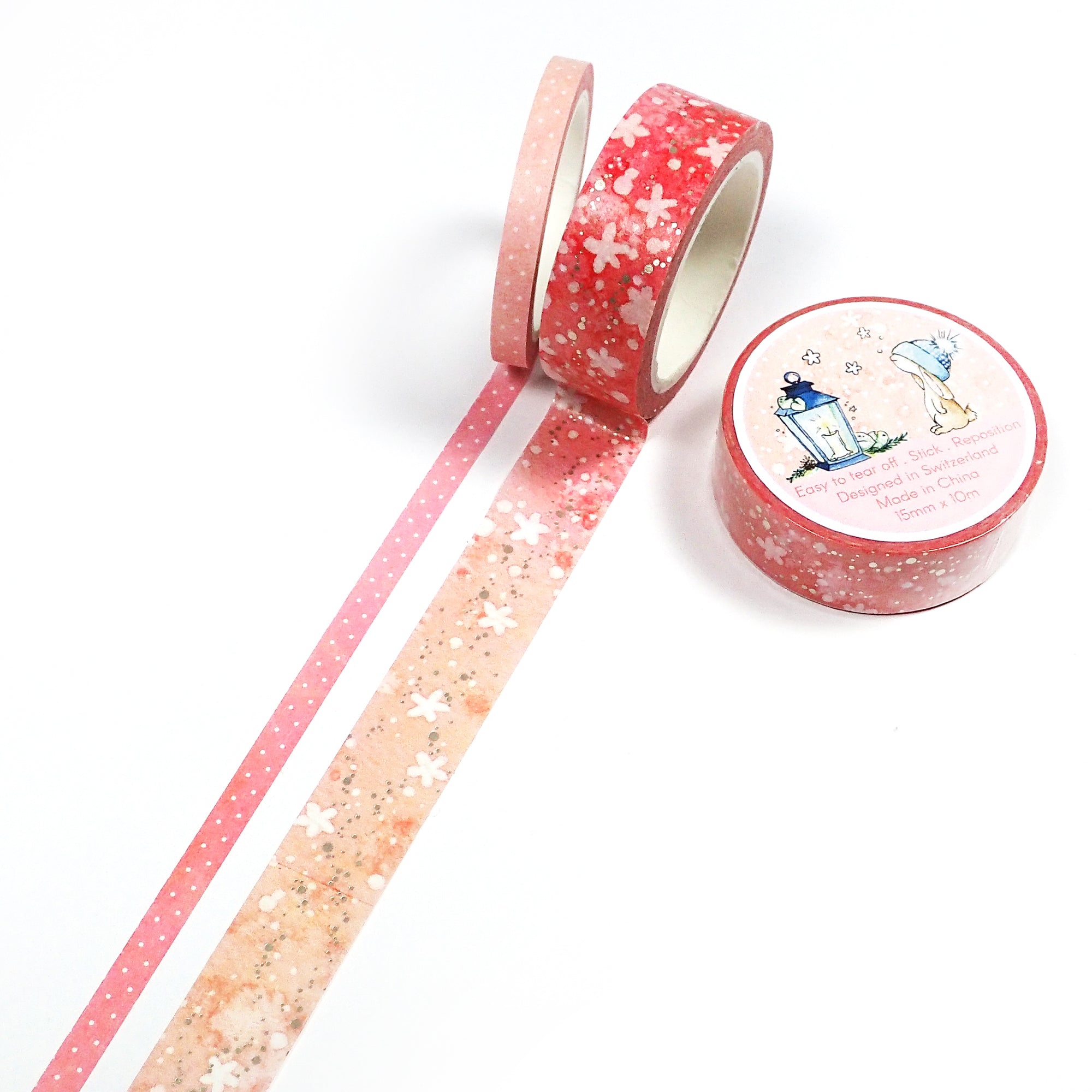 Thin watercolor washi tapes for Christmas Decorations