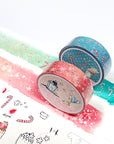 Foiled Watercolor washi tape for Christmas and Winter