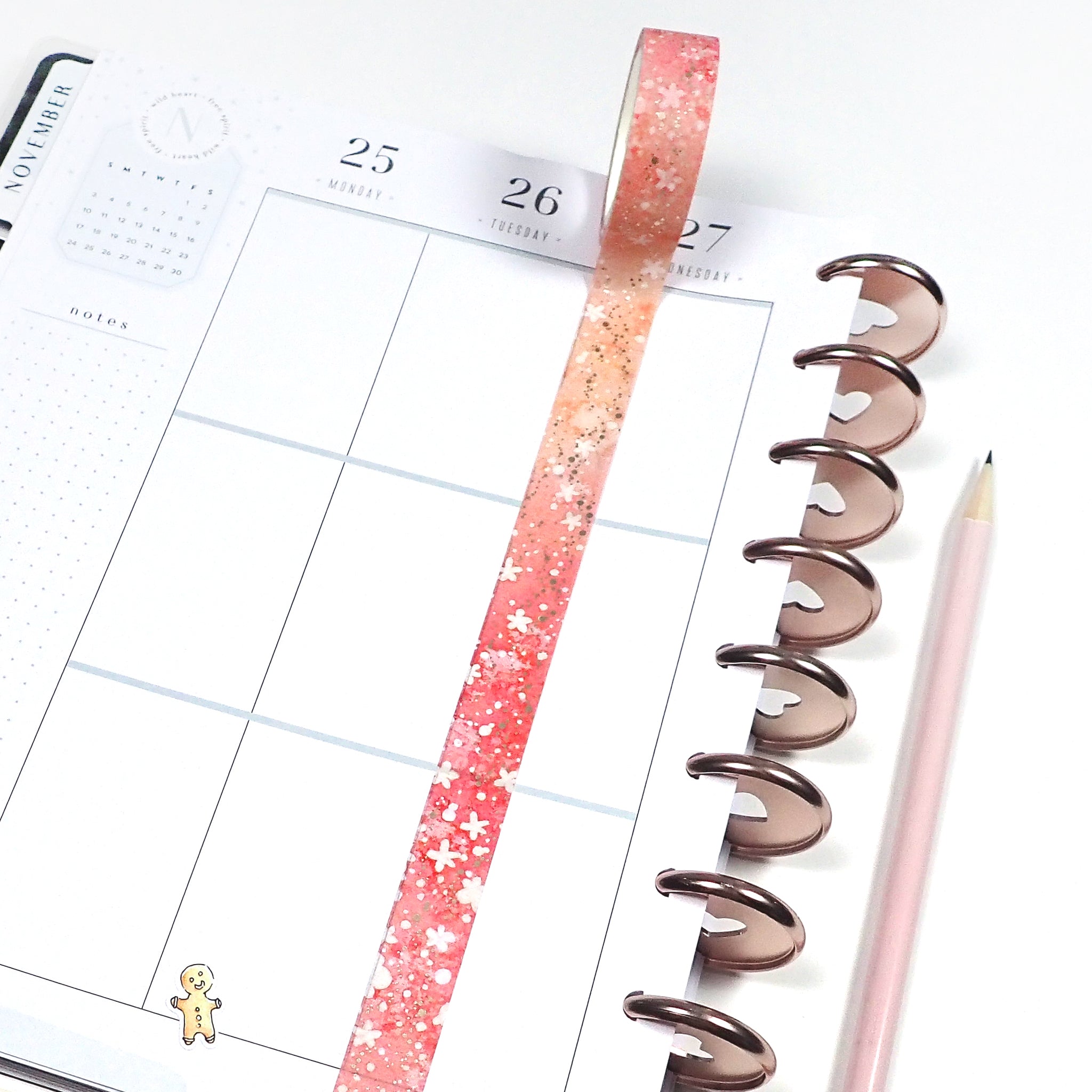 Foiled Watercolor washi tape for Christmas and Winter