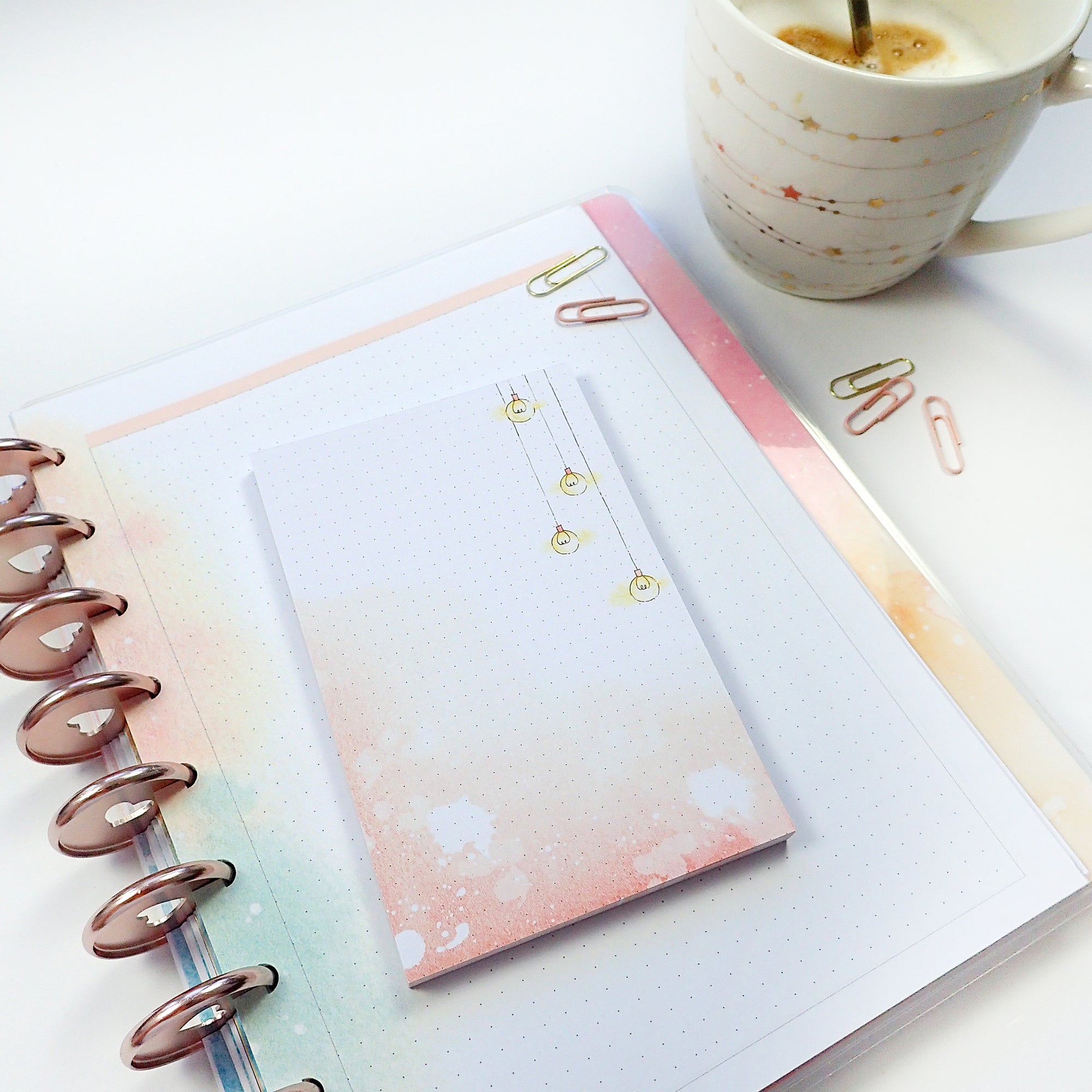 Pocket sized notepad with bullet journal dots pattern