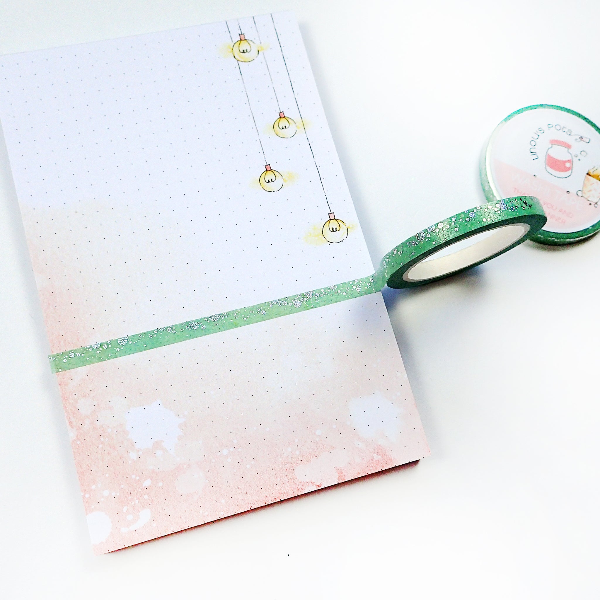 5mm foiled washi tape in turquoise tones