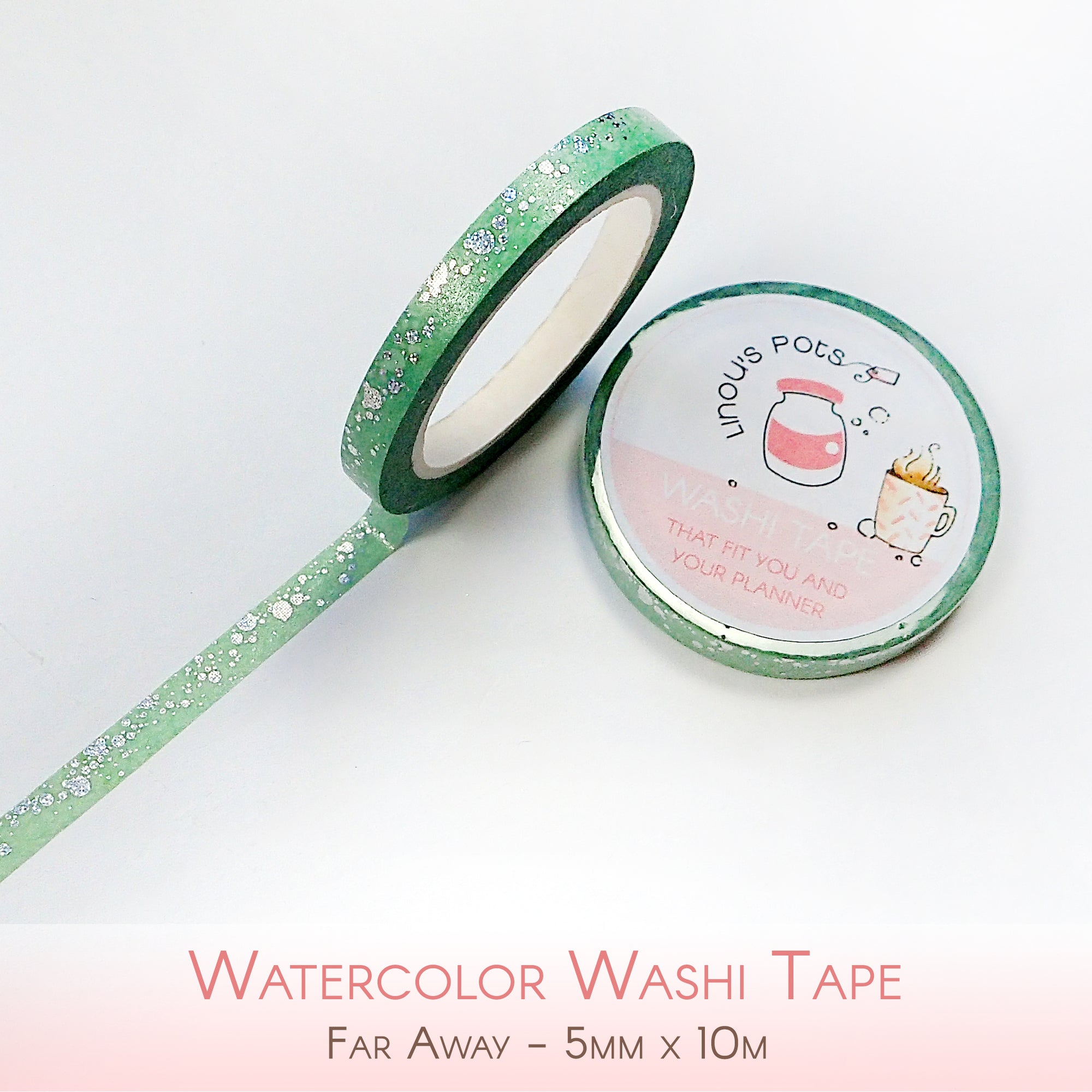 5mm foiled washi tape in turquoise tones