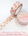 Pink watercolor washi tapes with paws pattern