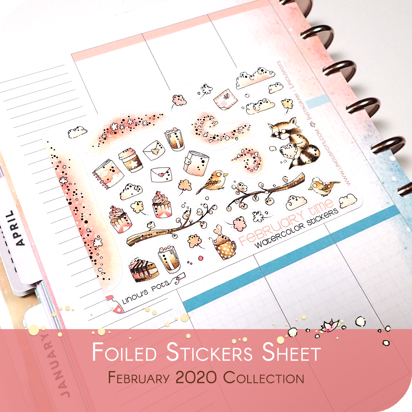 Foiled Rose Gold Decorative Stickers love theme