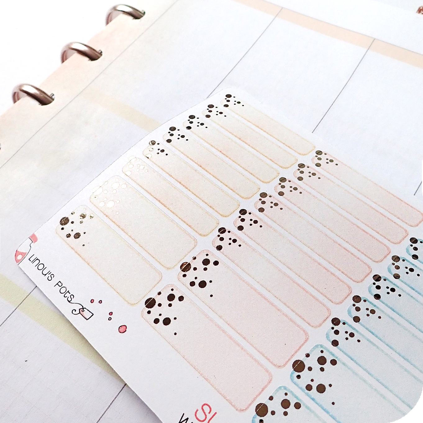 Late Summer - Watercolor Planner Stickers MINI - 1,5&#39;&#39; Miniboxes FOILED ✨