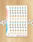 Late Summer - Watercolor Planner Stickers - Drinks, Cupcakes & Ice Creams