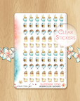 Late Summer - Watercolor Planner Stickers - Drinks, Cupcakes & Ice Creams