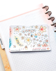 Late Summer - Decorative Watercolor Stickers MINI - Exotic Flowers FOILED ✨
