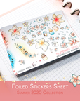 Late Summer - Decorative Watercolor Stickers MINI - Exotic Flowers FOILED ✨