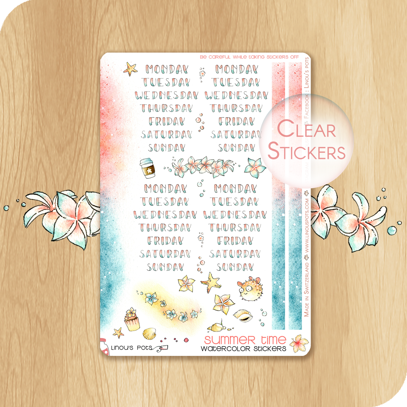 Late Summer - Watercolor Planner Stickers - Weekly Lettered Headers