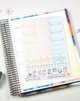 Late Summer - Watercolor Planner Stickers - 1,5'' Hemiboxes & Eventboxes