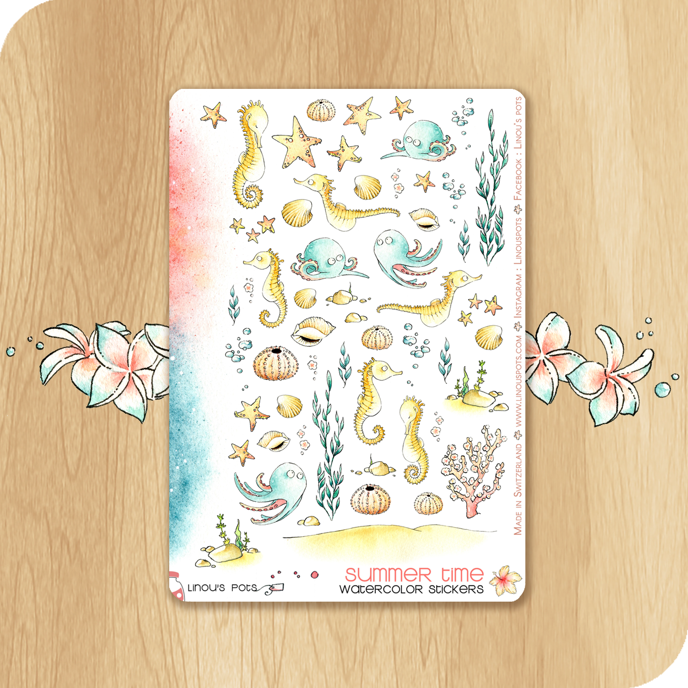 Late Summer - Watercolor Planner Stickers MINI - Monthly Dates – Linouspots