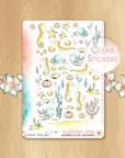 Late Summer - Decorative Watercolor Stickers - Seahorses, Starfishes & Octopus