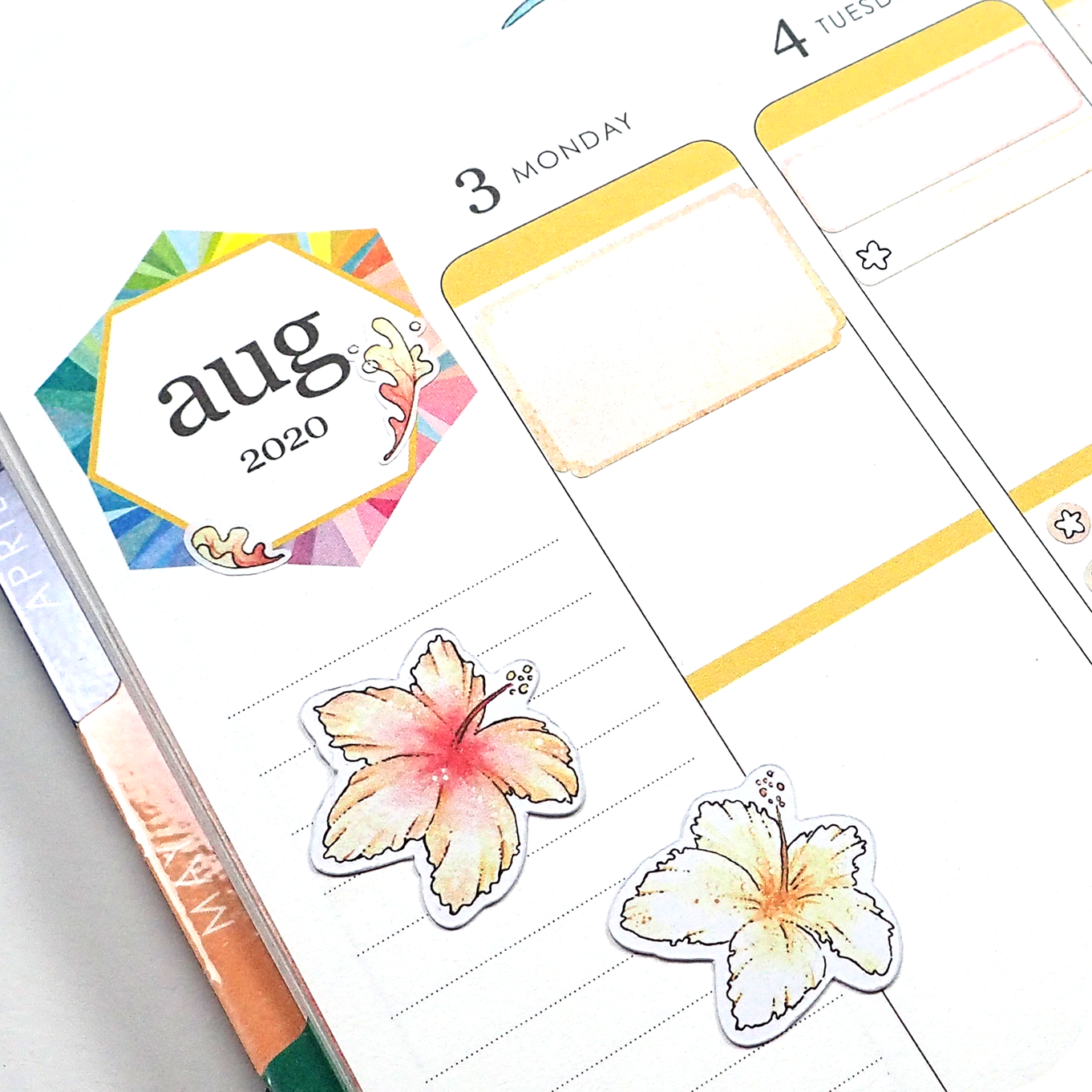 Late Summer - Watercolor Planner Stickers - 1,5&#39;&#39; Hemiboxes &amp; Eventboxes