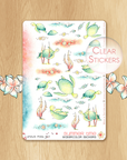 Late Summer - Decorative Watercolor Stickers - Turtles in the sea