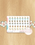 Late Summer - Watercolor Decorative Stickers MINI - Drinks, Cupcakes & Ice Creams