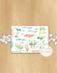 Late Summer - Decorative Watercolor Stickers MINI - Turtles in the sea