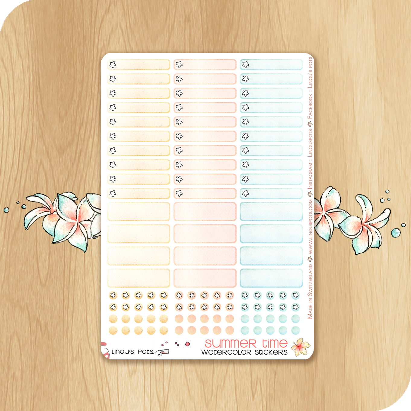 Late Summer - Watercolor Planner Stickers - 1,5&#39;&#39; Miniboxes