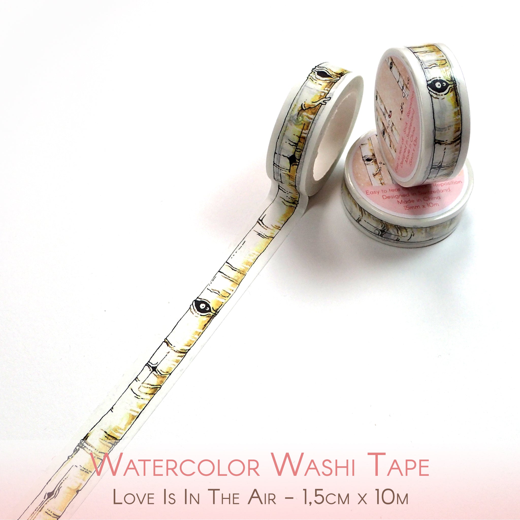 Feathery Fall - Thin Washi Tape - Coral Brown – Linouspots