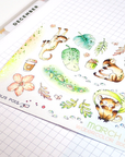 Off The Clock – Foiled Decorative Watercolor Stickers - Monkeys under the Rain