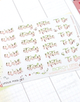 Off The Clock - Foiled Watercolor Planner Stickers MINI - Work & Study Headers ✨