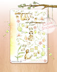 Off The Clock - Decorative Watercolor Stickers - Sloths Reading & Hanging