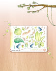 Off The Clock - Decorative Watercolor Stickers MINI - Frogs & Leaves