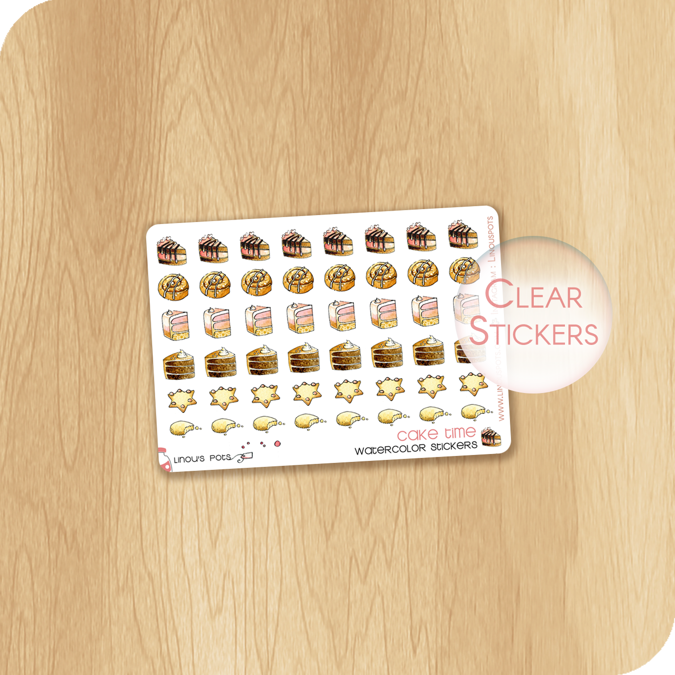 Coffee Time - Watercolor Planner Stickers MINI - Cakes and Biscuits