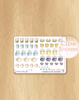 Coffee Time - Watercolor Planner Stickers MINI - Tea pots and glasses