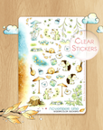Feathery Fall - Decorative Watercolor Stickers - Hedgehogs With Lightening Bugs