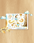 Feathery Fall - Decorative Watercolor Stickers MINI - Hedgehogs On Mushrooms