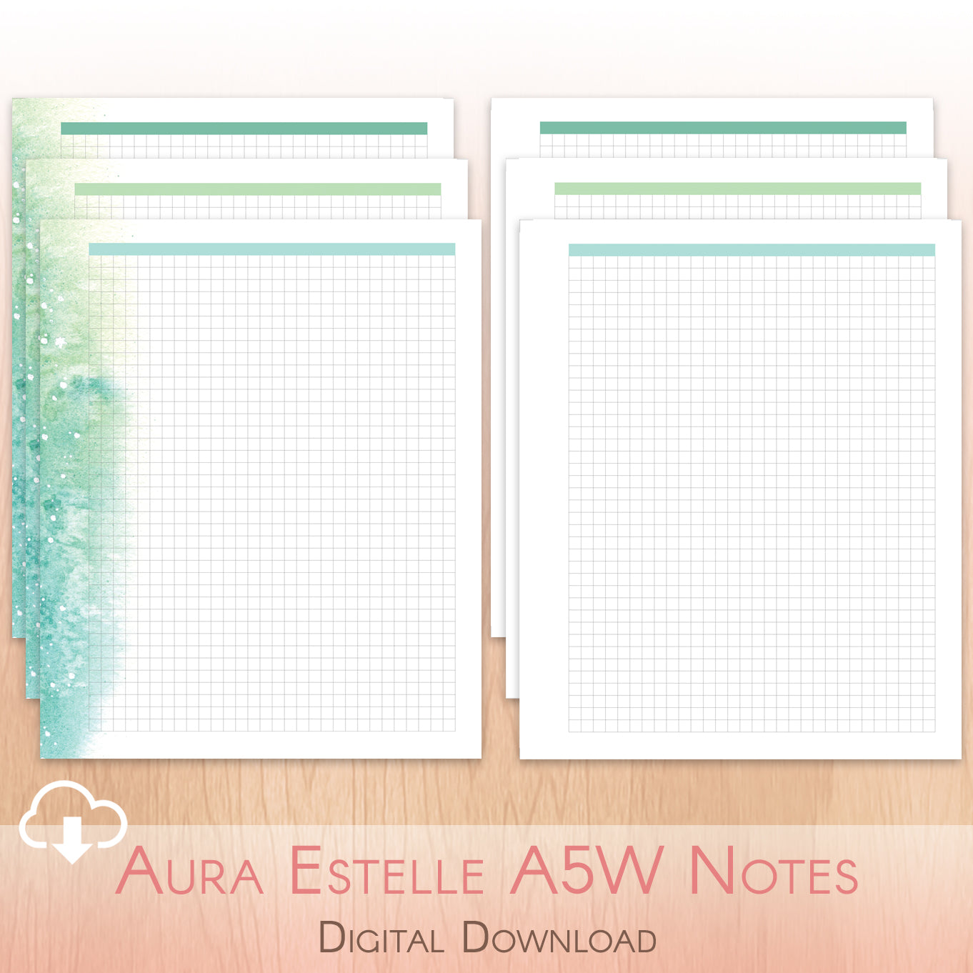 Printable inserts for Aura Estelle A5 wide planners in Christmas colors