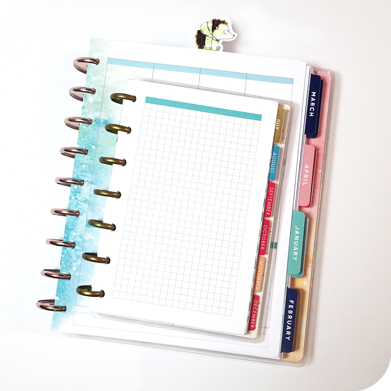 Printable files for mini Happy Planners - grid notes layout