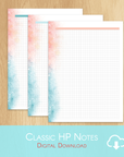 Late Summer - Printable Classic Happy Planner Size - 3x Grid Notes Page