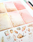 A Pug's Life - Watercolor Planner Stickers - Foiled 1,5’’ Fullboxes Pink ✨