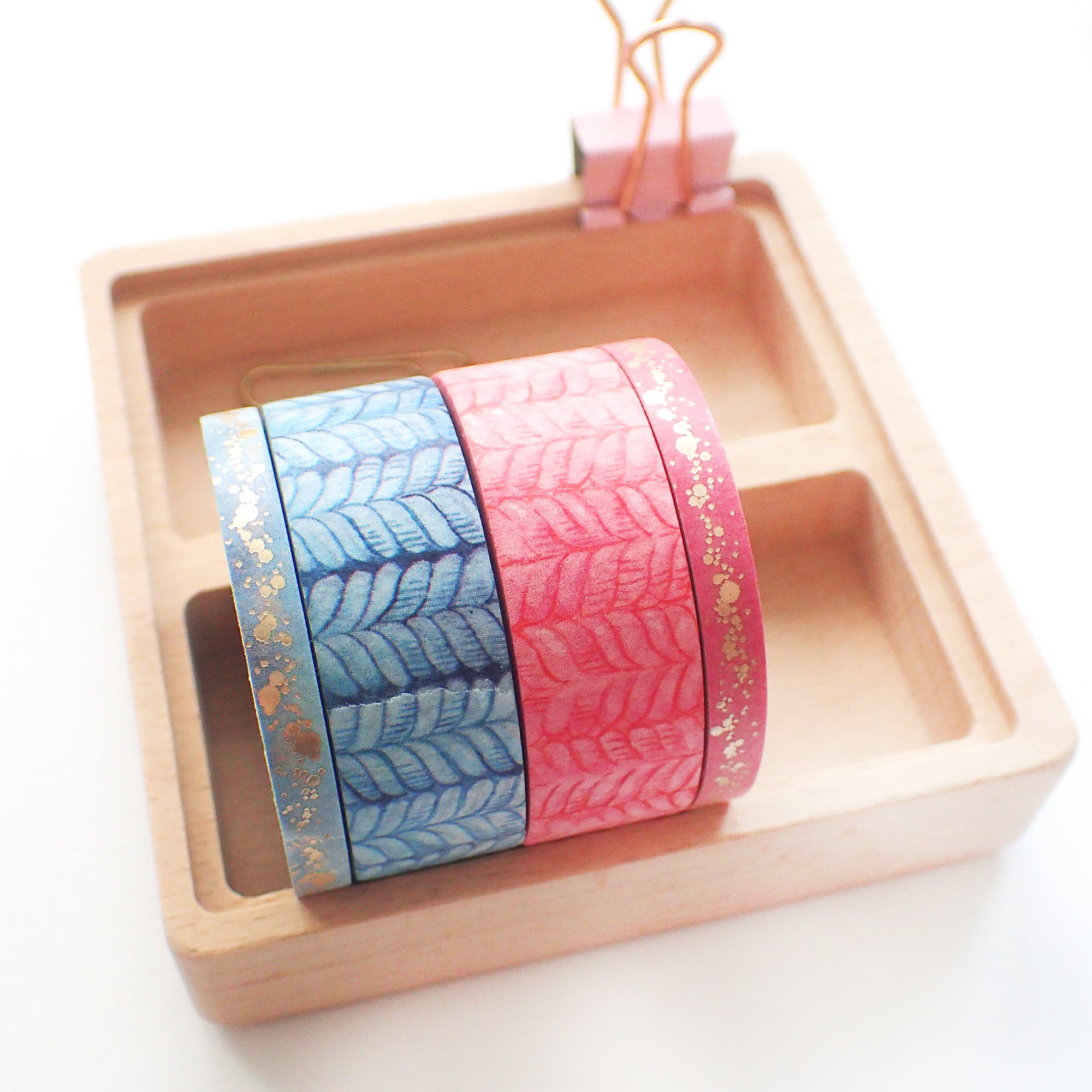 Collection of thin and wide washi tapes with scarf pattern