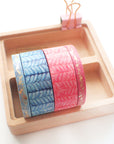 Collection of thin and wide washi tapes with scarf pattern