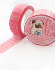 A Pug's Life - 15mm Washi Tape - Pink Scarf