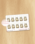Raccoons Collection - Watercolor Planner Stickers MINI - 10 Raccoons with Placard