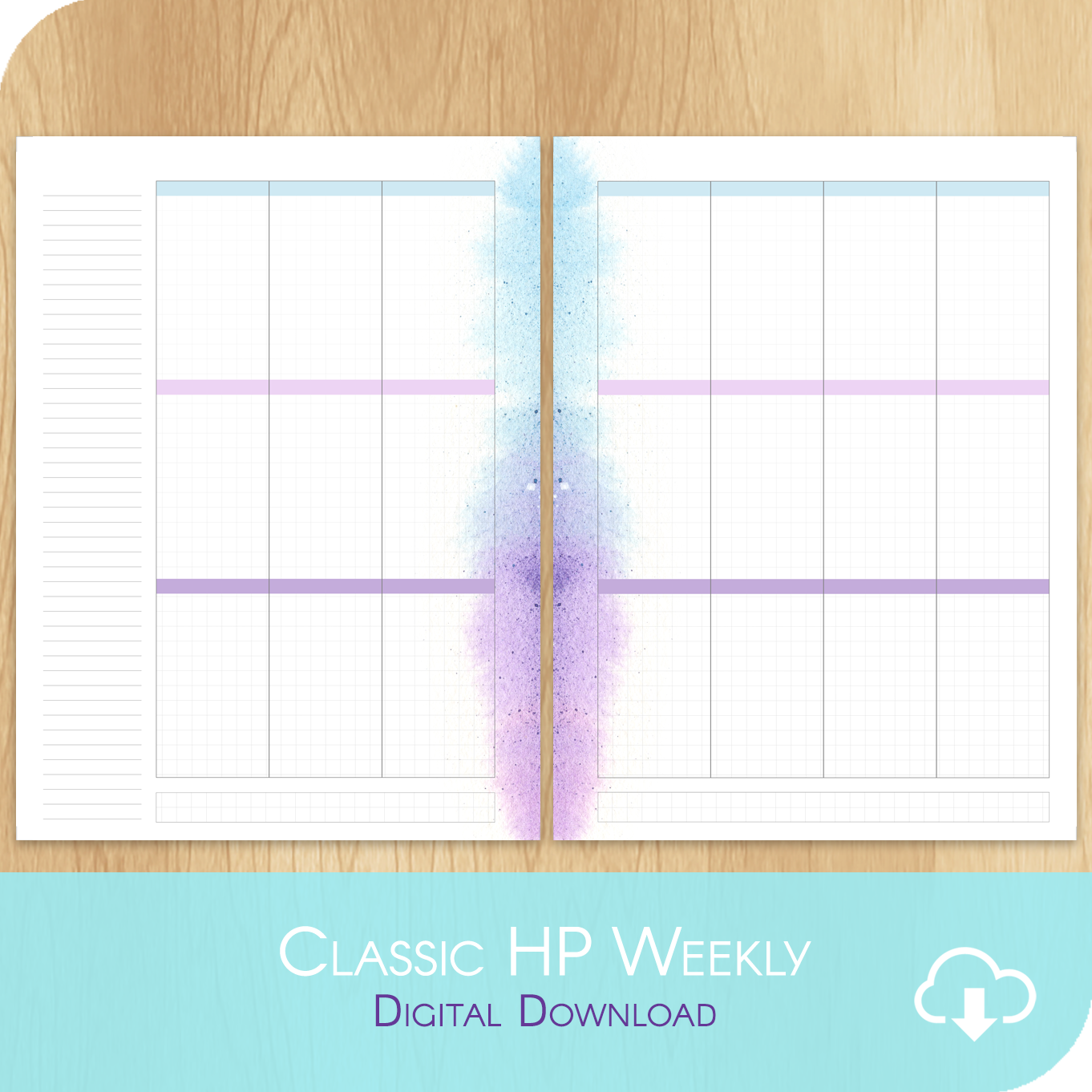 Buzzing In The Rain - Printable Classic Happy Planner Size - 1 Week on 2 Pages