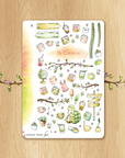 Summer and Spring watercolor stickers medley