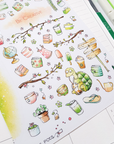 Summer and Spring watercolor stickers medley